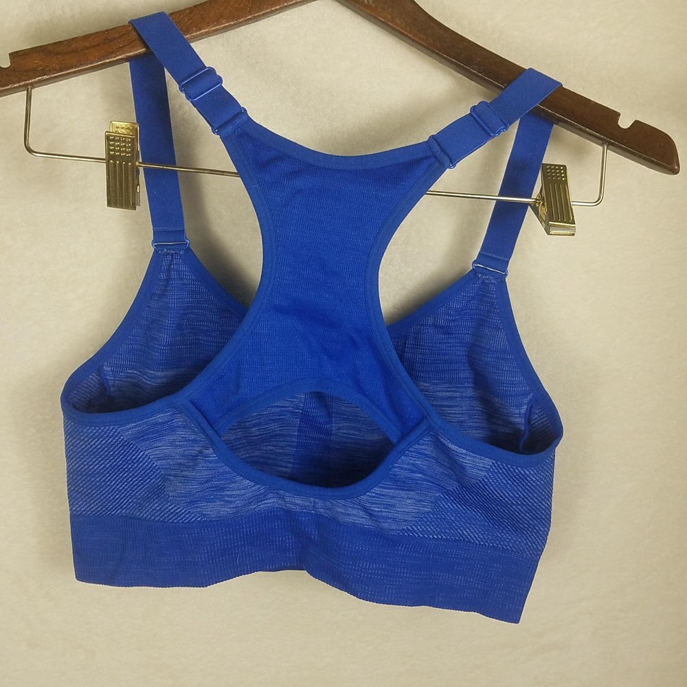 Avia Sports Bra Womens XXL 2XL Blue Seamless Racerback Space Dye Adjustable